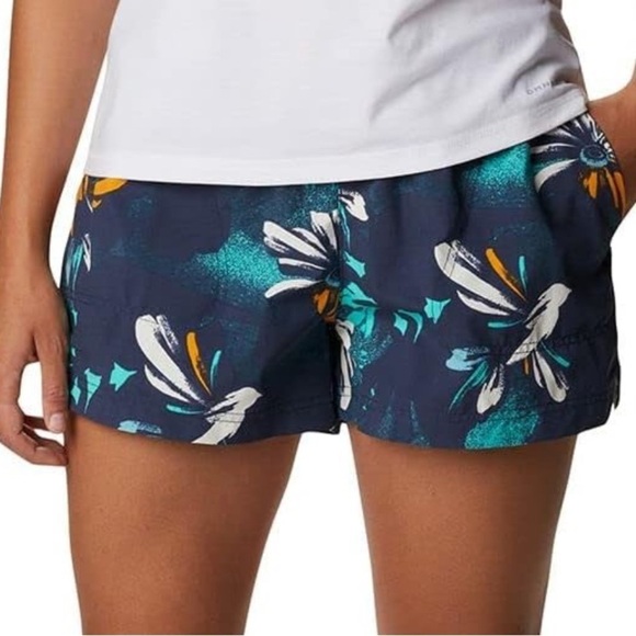 Columbia Sandy River II women’s shorts size XXL floral bird print navy - Picture 2 of 8